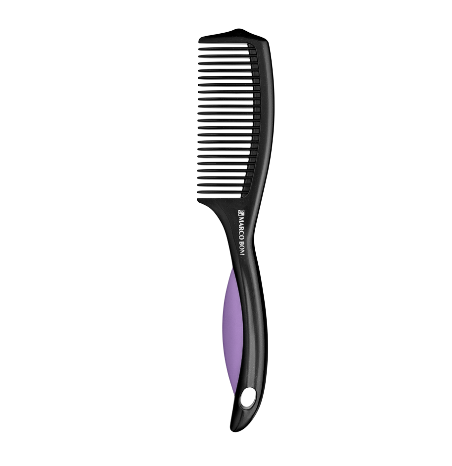 Hair Comb with Rubberized Handle