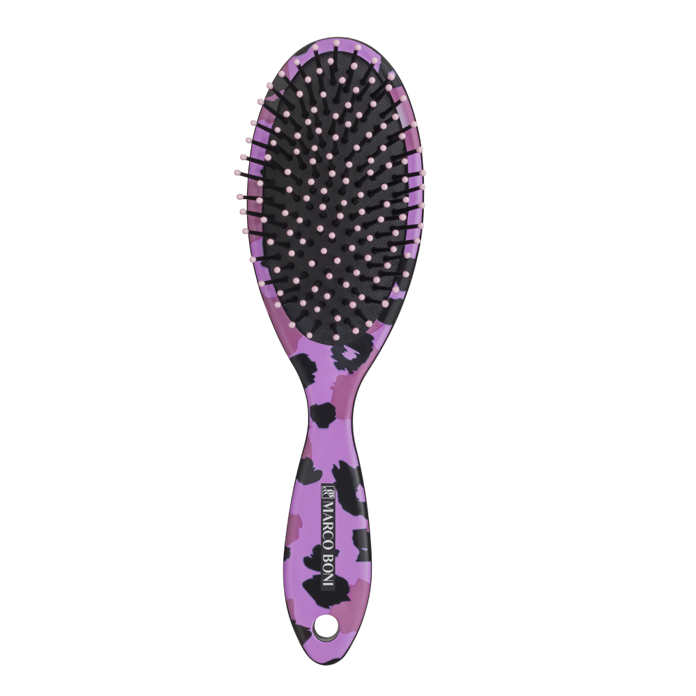 Animal Print Cushioned Oval Hair Brush
