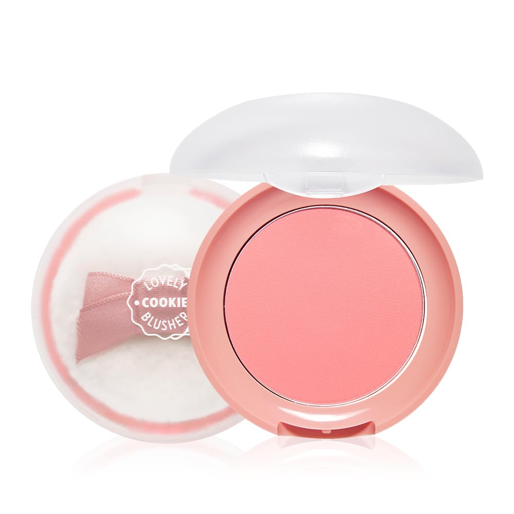 Etude Lovely Cookie Blusher OR202 Sweet Coral nga BASSKO për faqe me shkëlqim dhe ngjyrë korali natyrale
