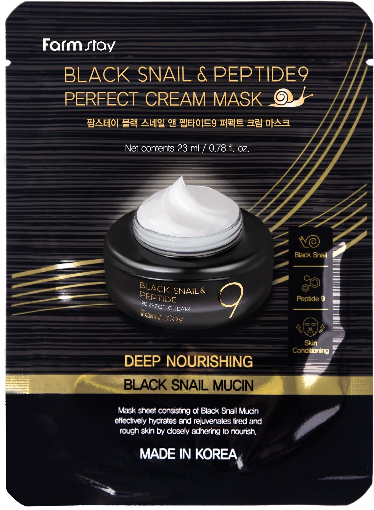 Farmstay - Black Snail & Peptide9 Perfect Cream Masks