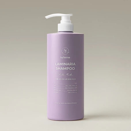 LaFerme Laminaria Shampoo 1000ml (Pear & Freesia, White Musk, Pine & Eucalyptus) – shampo rigjeneruese me aroma natyrale për flokë të fortë dhe të shëndetshëm nga Bassko.