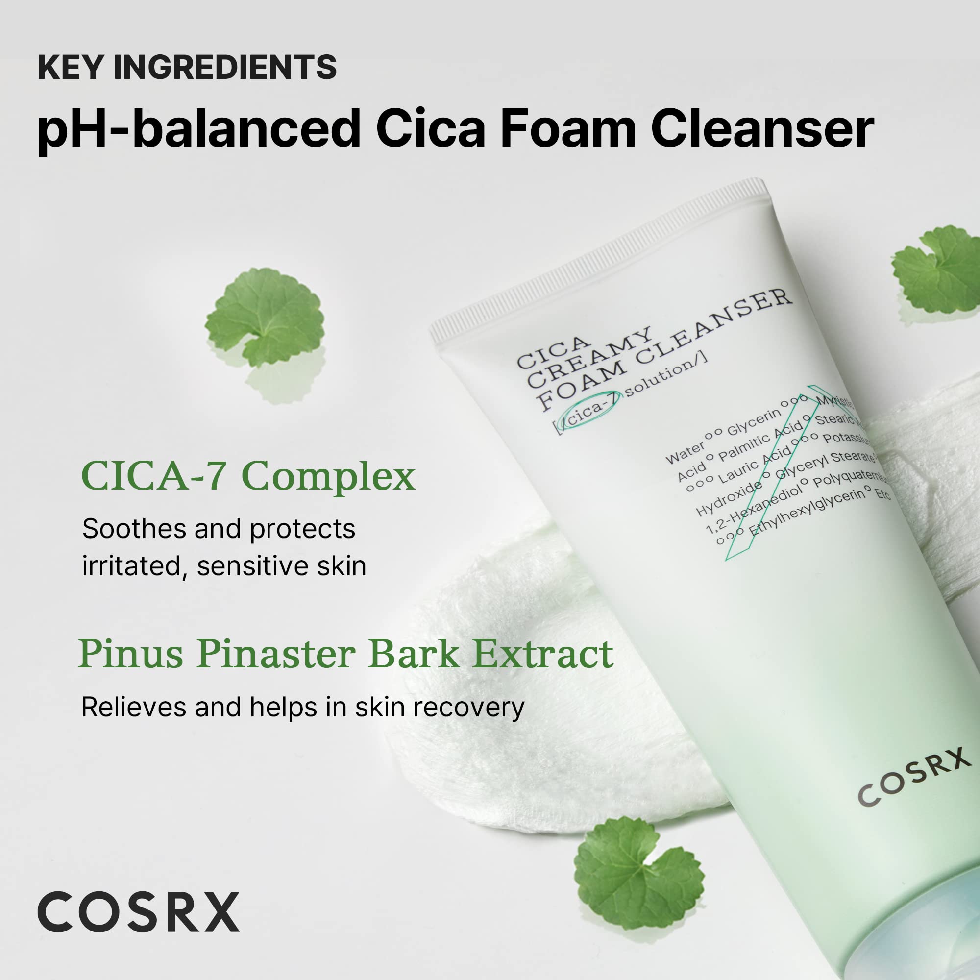 COSRX Pure Fit Cica Creamy Foam Cleanser nga BASSKO për pastrim të butë dhe mbrojtje të lëkurës