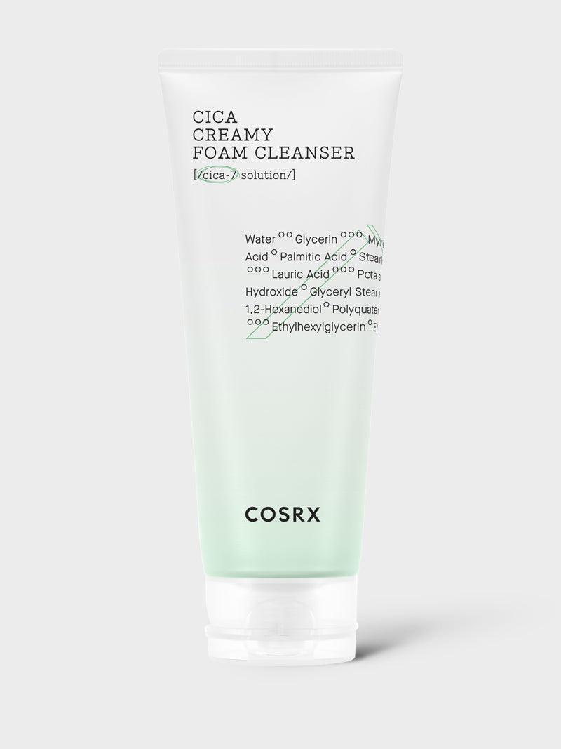 COSRX Pure Fit Cica Creamy Foam Cleanser nga BASSKO për pastrim të butë dhe qetësim të lëkurës