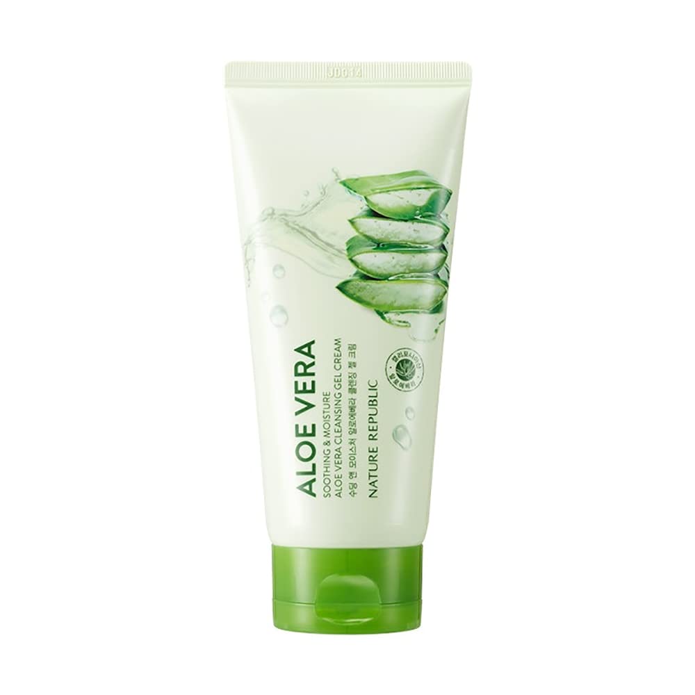 Nature Republic Soothing & Moisture Aloe Vera Cleansing Gel Cream – xhel krem pastrues me aloe vera qetësuese nga Bassko.
