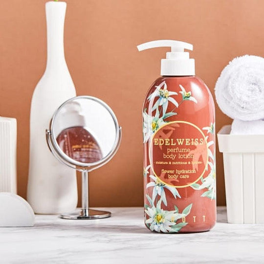 Locion Trupi me ekstrakt luleje Edelweiss për Lëkurë të Hidratuar dhe të Ndriçuar