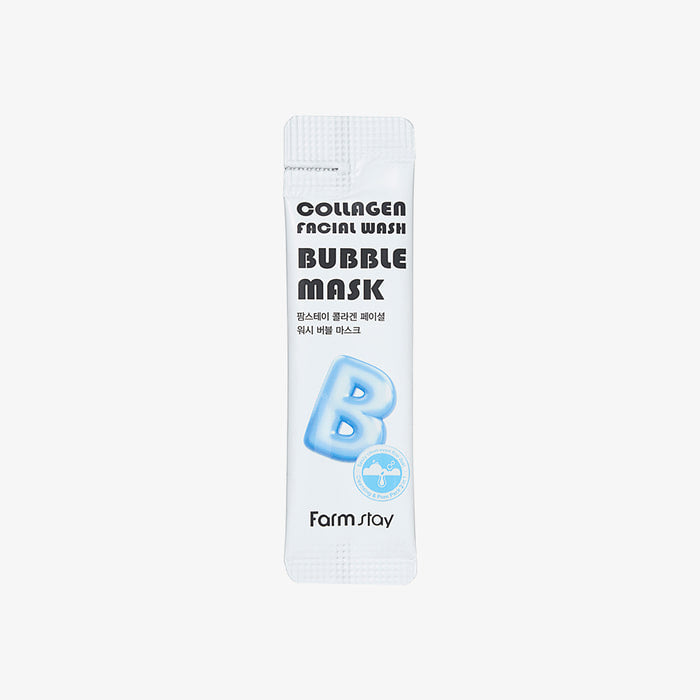 Farmstay Collagen Facial Wash Bubble Mask – maskë pastruese me flluska dhe kolagjen për lëkurë të freskët nga Bassko.