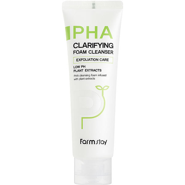 Farmstay PHA Clarifying Foam Cleanser – shkumë pastruese me PHA për lëkurë të butë, të pastër dhe të freskët nga Bassko.