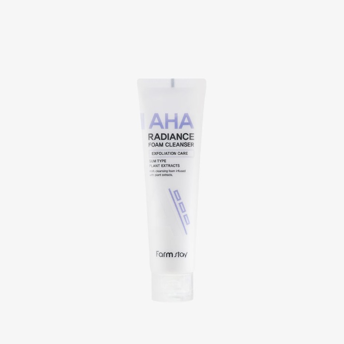Farmstay AHA Radiance Foam Cleanser – shkumë pastruese me AHA për lëkurë të pastër dhe të ndritshme nga Bassko.